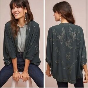 Anthropologie dark green kimono